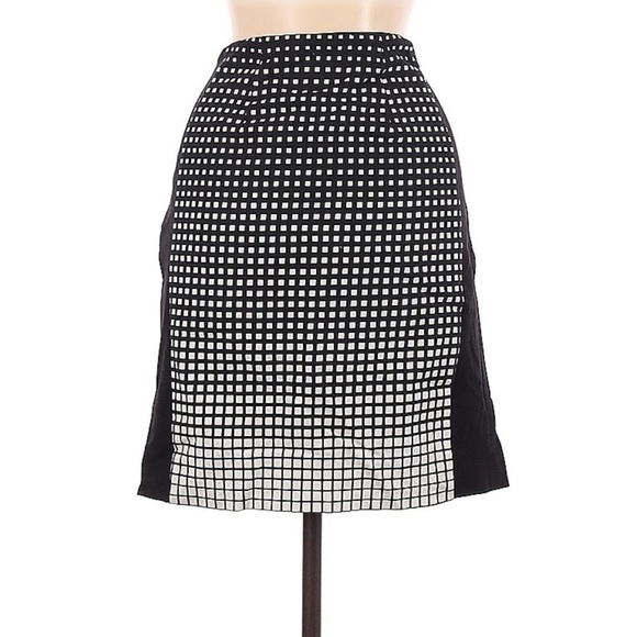 2/$30 White House Black Market Skirt- knee length- black and white geometric - Picture 4 of 12